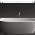 White Freestanding Bathtub With Modern Oval Design And Sleek Surface