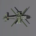 3D Military Helicopter Model With Camouflage Paint Rotor And Fuselage Design