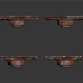 Four Rusted Industrial Metal Bolt Plates With Hexagon Head Fasteners
