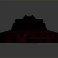 Red Circular Weapon Top With Black Mechanical Structure And Metal Design Features