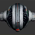 Cartoon Style 3D Robot Character With Green Eyes And Metallic Armor Chest Core