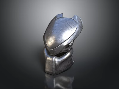 Futuristic Metallic Sci Fi Helmet With Smooth Surface And Glossy Finish 3d model