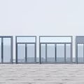 Modern Glass Entrance Doors With Sleek Metal Frames And Transparent Panels Design
