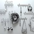 Practical Wall Hooks Organizing Hat Bag Clothes Umbrella and Home Items