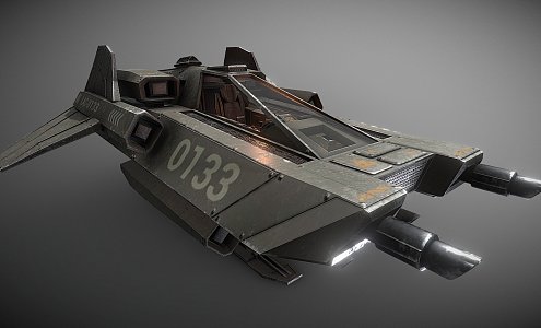 Modern Fighter Light Assault Boat Fighter Cockpit 3d model