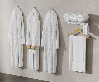 Modern Bathrobe Towel Rack 3d model