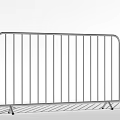 Movable Steel Fence With Vertical Bars And Sturdy Base For Temporary Safety