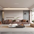 Modern Living Room Interior Design With Stylish Sofa Coffee Table And Decorative Plants