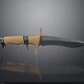 Sharp Tactical Knife With Wooden Handle And Shiny Metal Blade Design