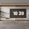 Modern Elegant TV Background Wall Design With Marble Texture And LED Lighting Strips 3d model