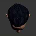 Detailed 3D Male Character Head With Black Curly Hair And Realistic Facial Features