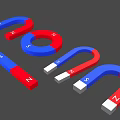 Hardware Tools Set Featuring Red Blue Horseshoe And Bar Magnets