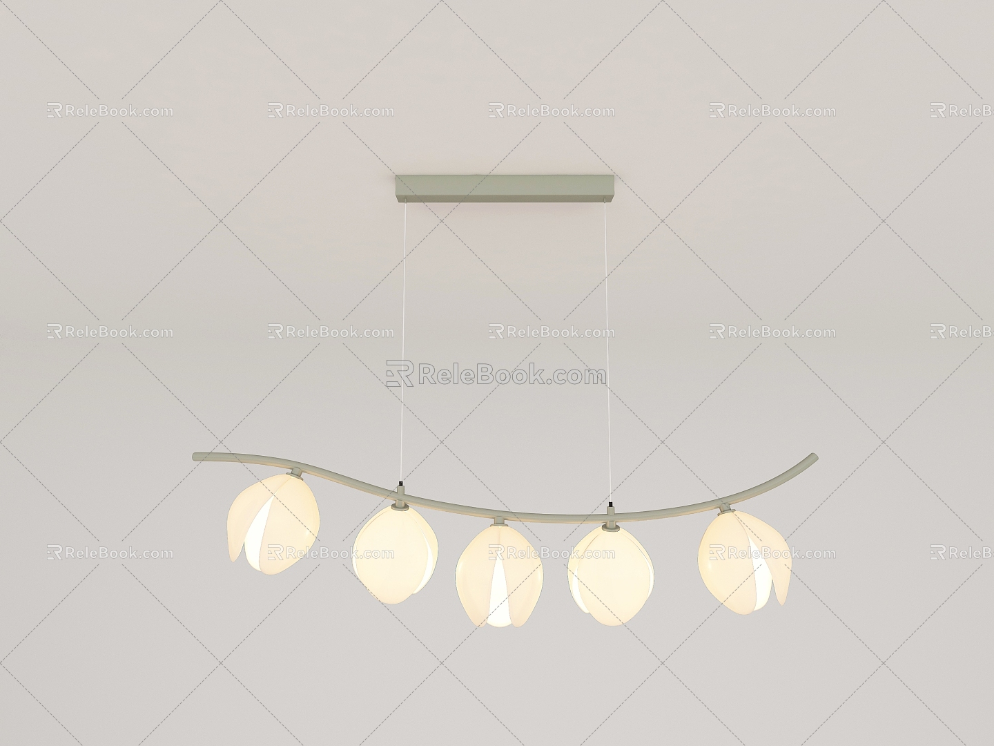 Modern Simple Cream Style Chandelier 3d model