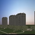 Modern High rise Residential Buildings With Green Lawn And Trees In Park Like Surroundings
