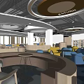 Library Reading Area Reading Room Leisure Area Rest Hall Bookcase Bookshelf 3d model