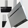 Modern Kitchen Appliances Range Hoods With Sleek Black Glass And LED Lights