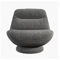 Beige Fabric Accent Chair With Modern Design Plush Backrest And Round Base