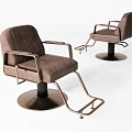 Two Brown Velvet Massage Chairs Featuring Metal Frame Round Base Footrest and Modern Design