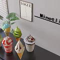 Delicious Ice Cream Cones And Cups With Assorted Flavors And Toppings