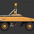 Yellow Unmanned Robot Vehicle Design With Camera Sensor And Four Wheels