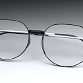 Fashionable Jewelry Eyeglasses With Black Frame Silver Temple And Round Lens