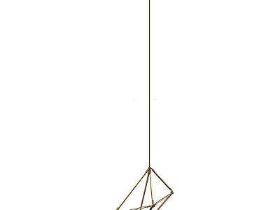Modern Gold Geometric Chandelier With Sleek Metal Frame And Minimalist Design 3d model