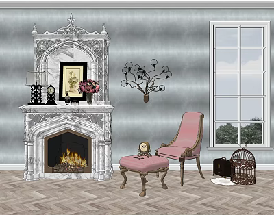 European Fireplace 3d model