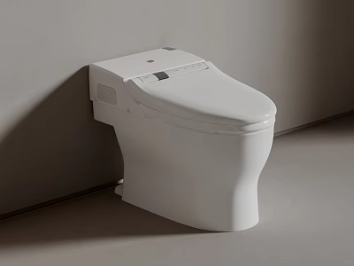 Sleek Smart White Toilet With Modern Design In Minimalist Bathroom Space 3d model
