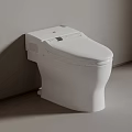 Sleek Smart White Toilet With Modern Design In Minimalist Bathroom Space