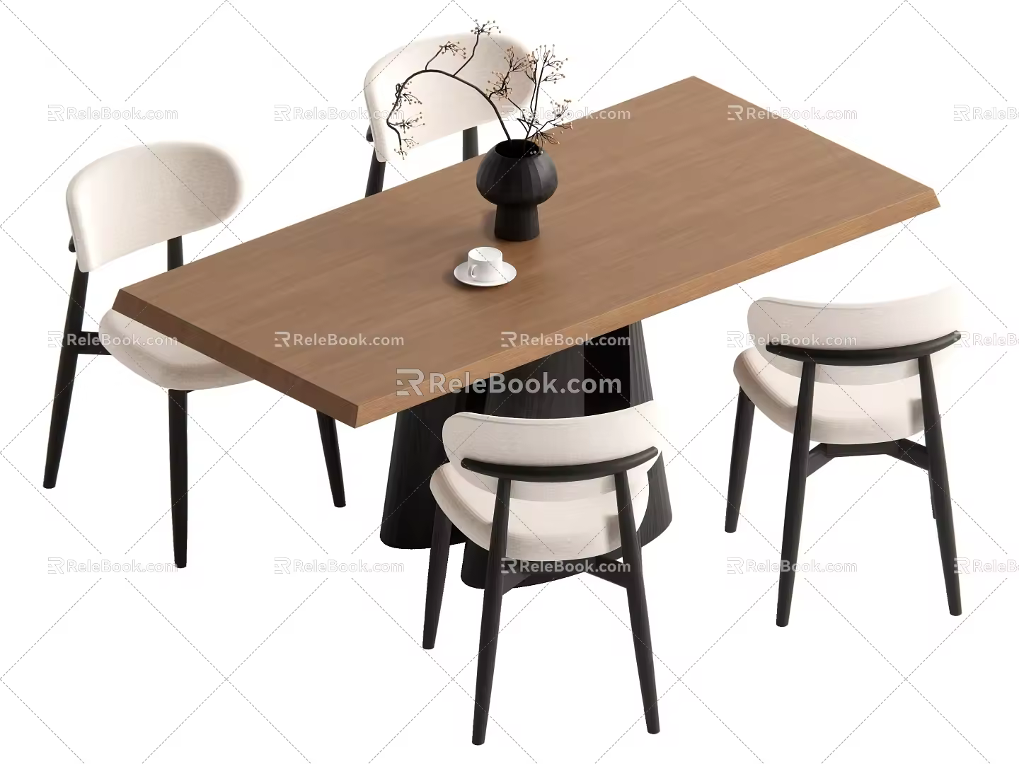 Dining table and chair 3d model