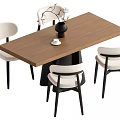 Dining table and chair 3d model