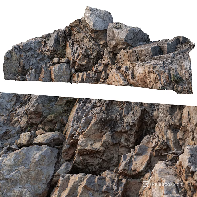 Natural Stone Garden Ornament With Rough Texture And Decorative Rock Features 3d model 