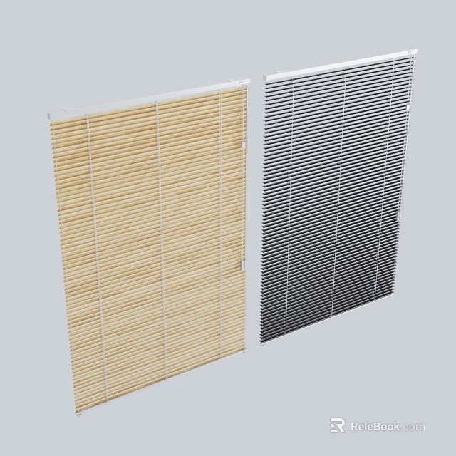 Stylish Light And Dark Colored Blinds For Modern Home Interior Design 3d model