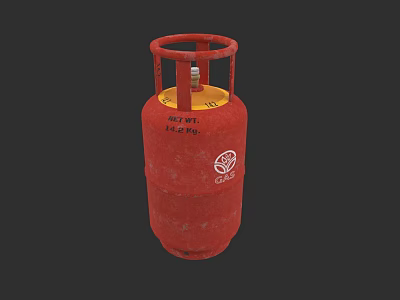 Red Industrial LPG Gas Cylinder With 15kg Net Weight And Logo 3d model