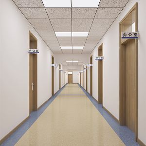 Modern Aisle Office Corridor 3d model