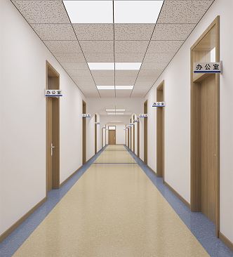 Modern Aisle Office Corridor 3d model