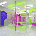 Vibrant Green Pink Photo Studio In Shopping Mall With Arched Entrance And Quality