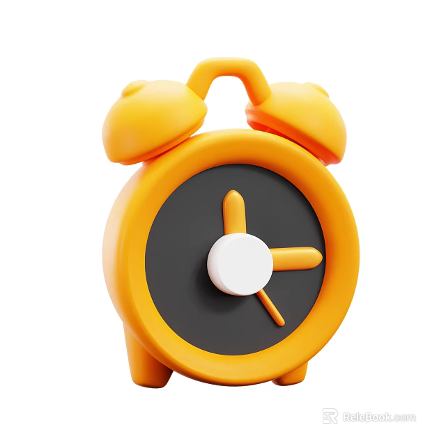 Smart Machine Orange Alarm Clock With Black Dial And Twin Bell Design 3d model