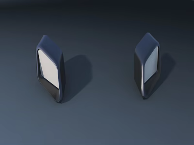 Modern Geometric Reception Desk With Metal Frame White Panel And Symmetrical Design 3d model