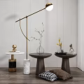 Modern round bedside table 3d model