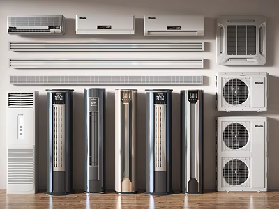 Different Models of Air Conditioners and Fans with Modern Designs and Features 3d model