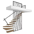 Modern Spiral Staircase Design With Wooden Steps And Black Metal Railings