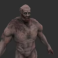 Zombie Character With Muscular Body Bloody Torn Skin And Fierce Face