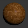 Wooden Floor Herringbone Pattern 3D Spherical Display with Vibrant Orange Natural Texture