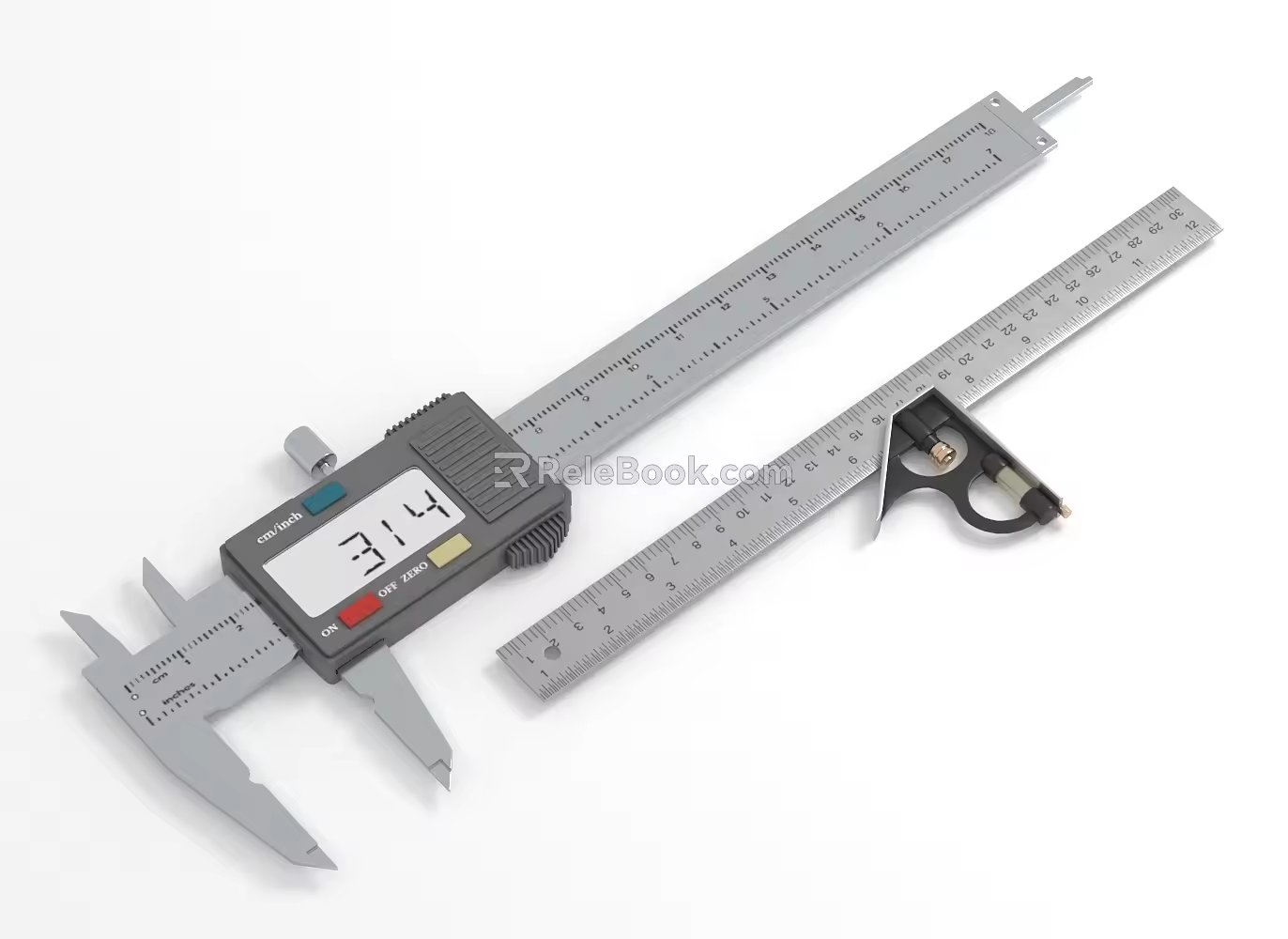 caliper ruler measuring tool stationery 3d model