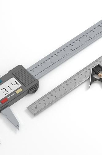 caliper ruler measuring tool stationery 3d model