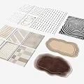 Stylish Square Rugs with Various Geometric Patterns and Neutral Tones for Modern Home Interior