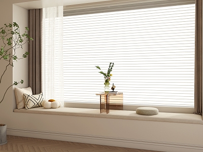 Modern Bay Window Bay Window Table Pillow Bay Window Cushion Shutters Decorative Ornaments 3d model