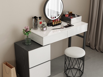 Dressing Table Dressing Stool Makeup Mirror Round Light Mirror model