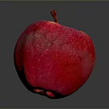 Fresh Red Apple With Smooth Surface On Gray Background Showing Reflection 3d model